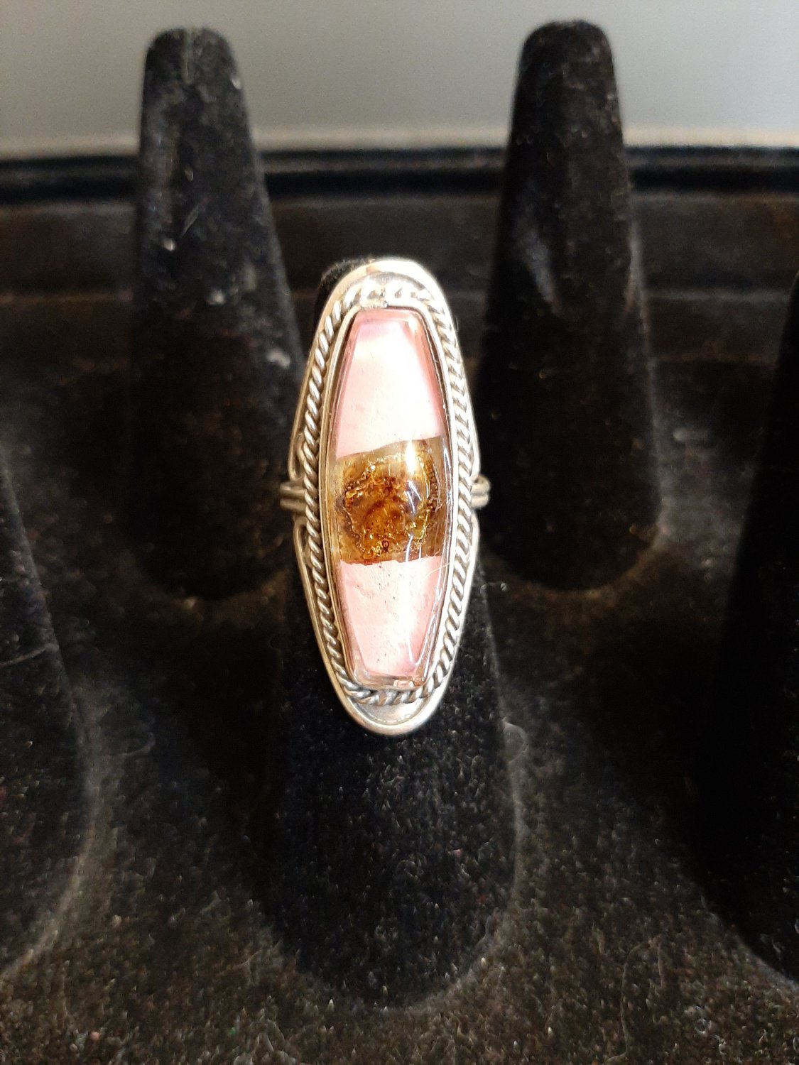 Adjustable Pink and Silver Ring