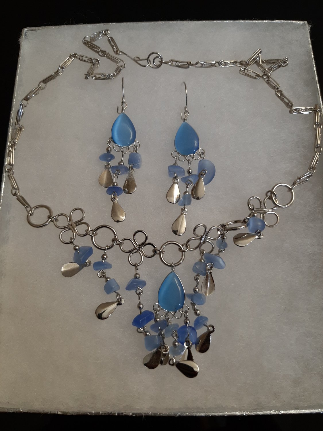 Blue Necklace and Earring Set