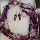 Purple Bead Necklace Set