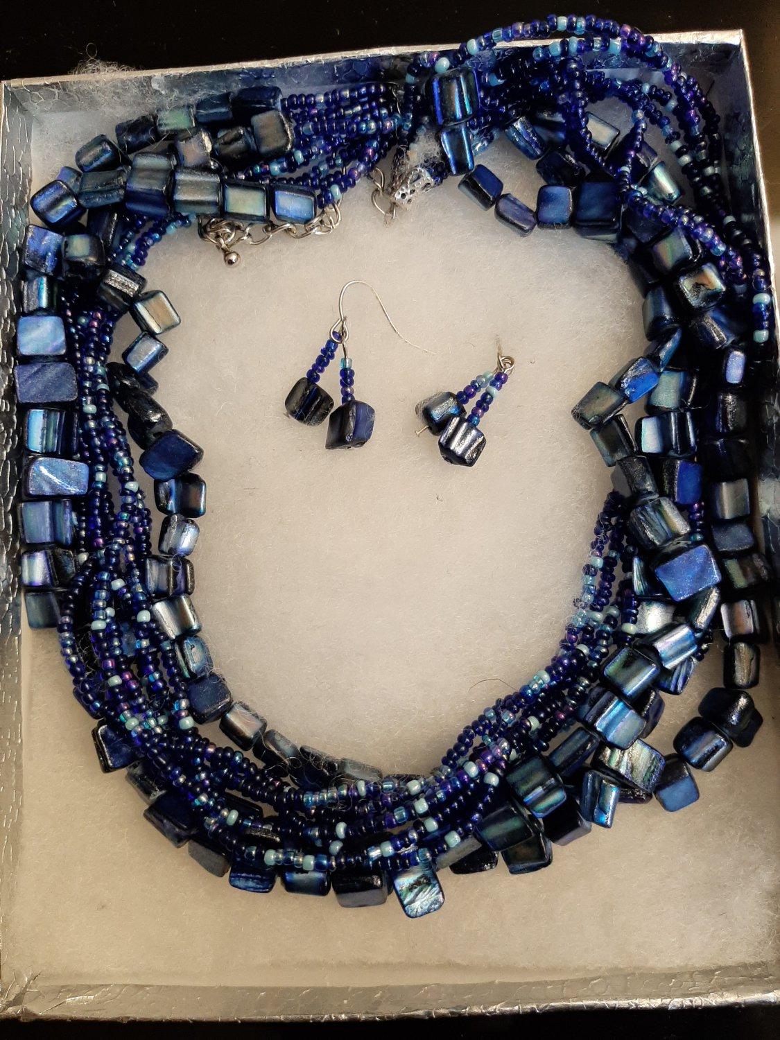 Blue Necklace and Earring Set