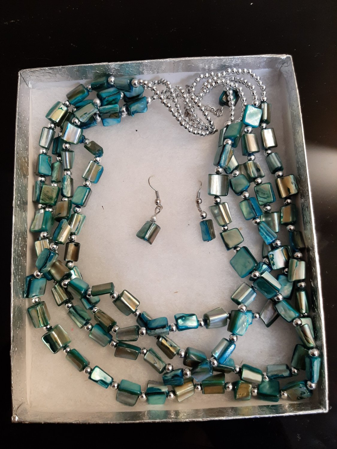 Blue Bead Necklace Set