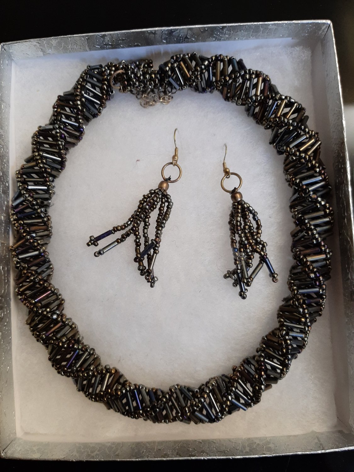 Black Bead Necklace Set