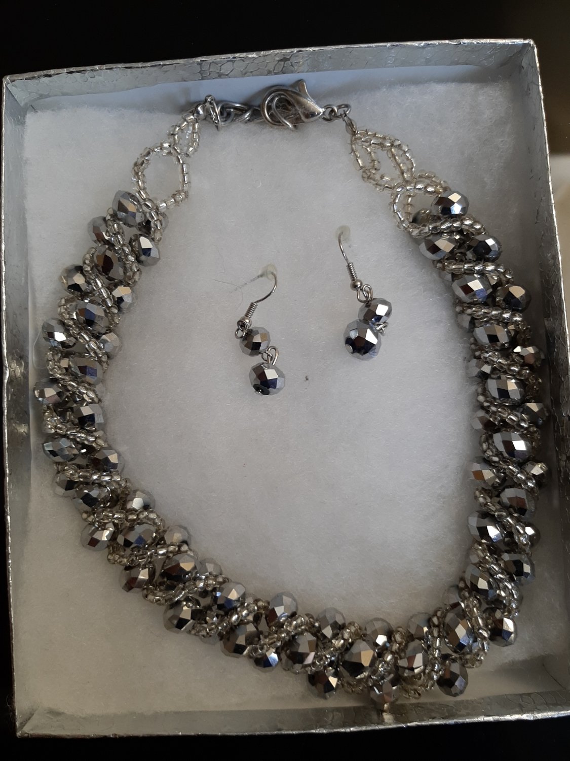 Silver Bead Necklace Set