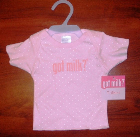 Got Milk Size 3-6 Months Medium Pink Girl Baby T-Shirt 4 Washcloths Cap Booties