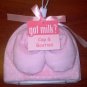 Got Milk Size 3-6 Months Medium Pink Girl Baby T-Shirt 4 Washcloths Cap Booties