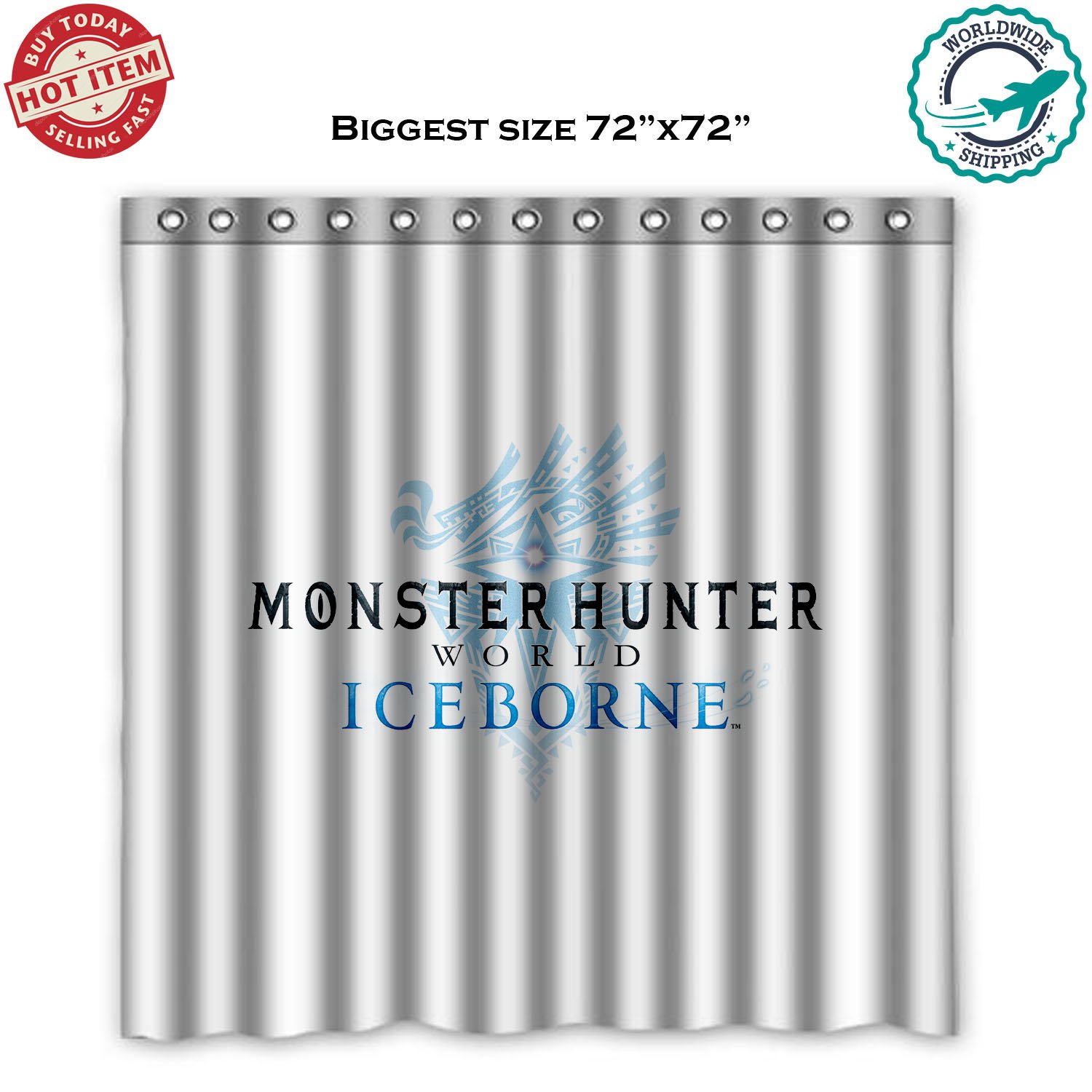 Monster Hunter World Iceborne Adventures-Action Games PS4 Xbox-One Shower Curtain