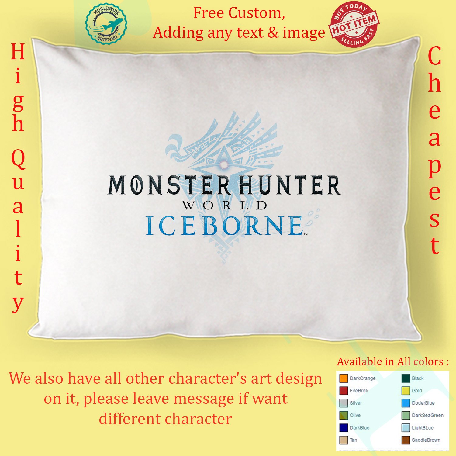 Monster Hunter World Iceborne Adventures-Action Games PS4 Xbox-One Pillow Cases