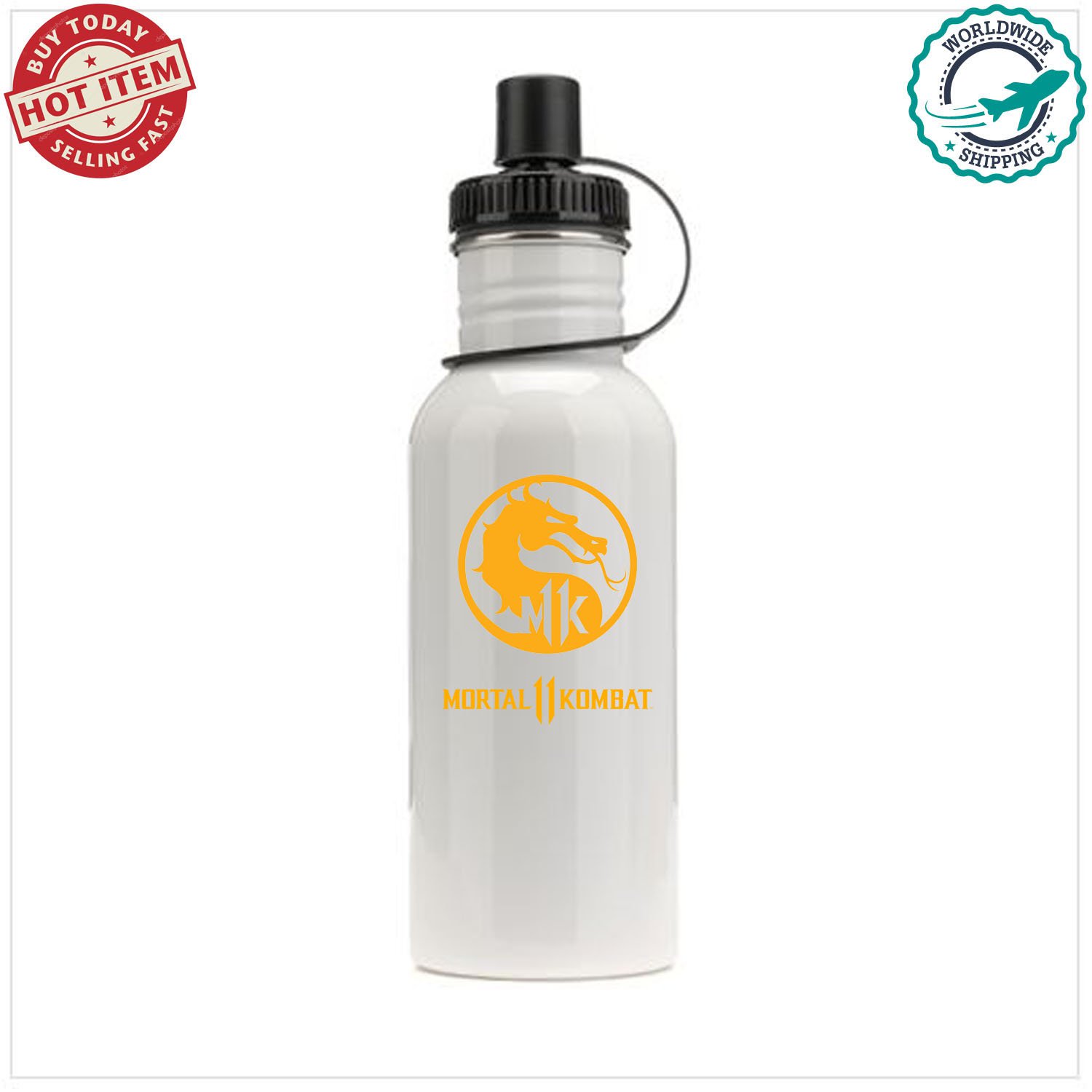 Mortal Kombat 11 Fighting Video Game PS4 Nintendo-Switch Xbox-One Sports School Bottle