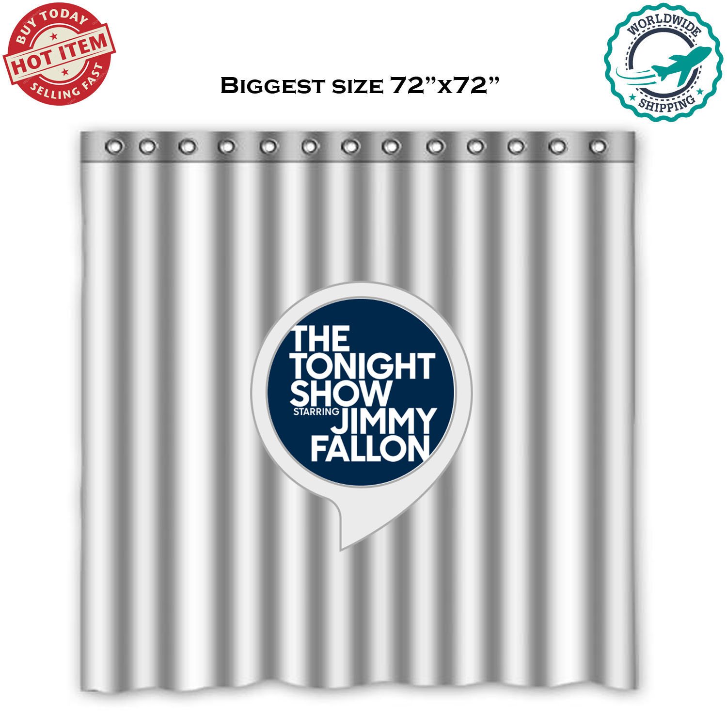 Late Night with Jimmy Fallon midnight talk show on NBC Shower Curtain