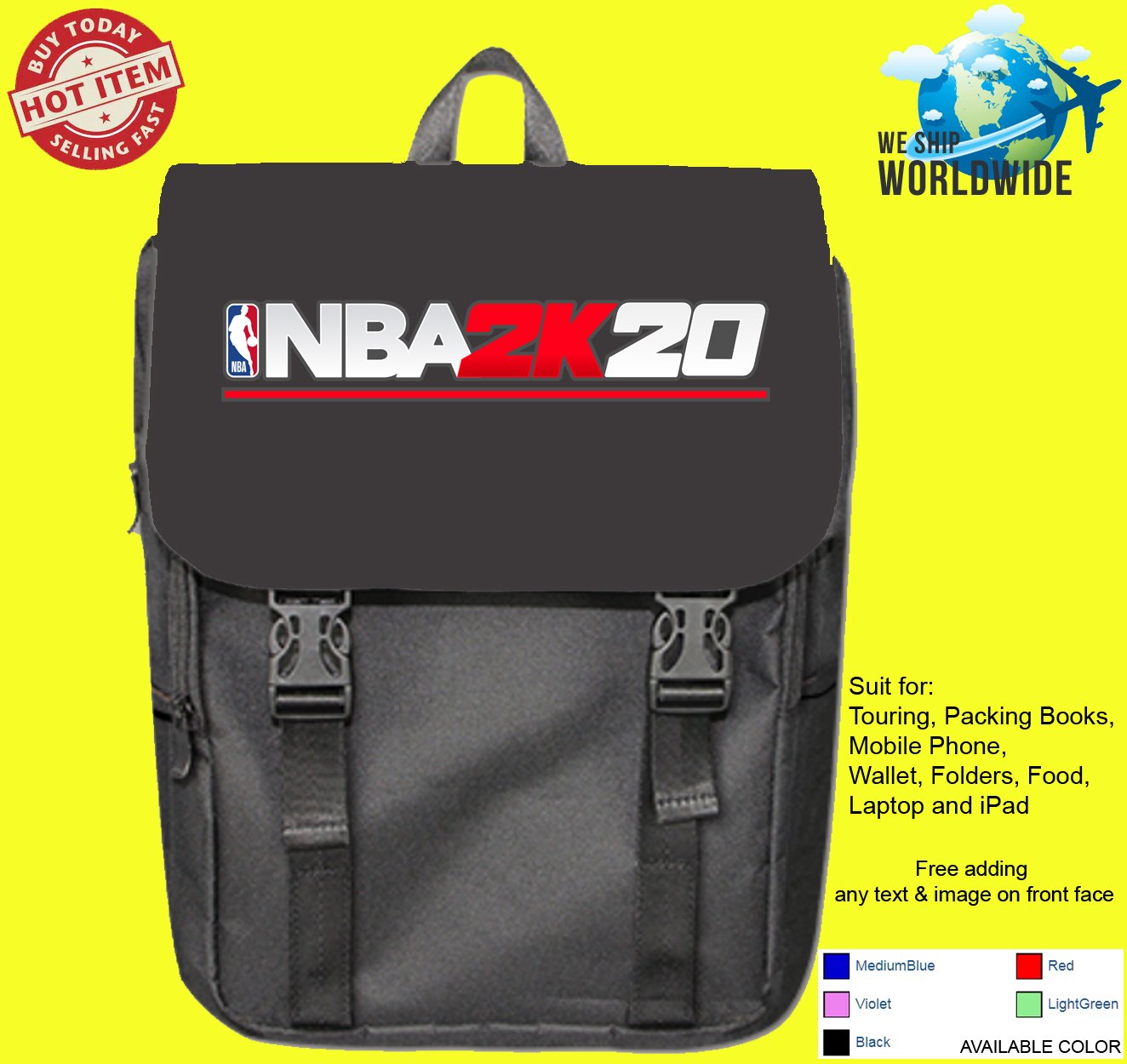 NBA 2K20 basketball simulation video game NBA PS4 Backpack bags