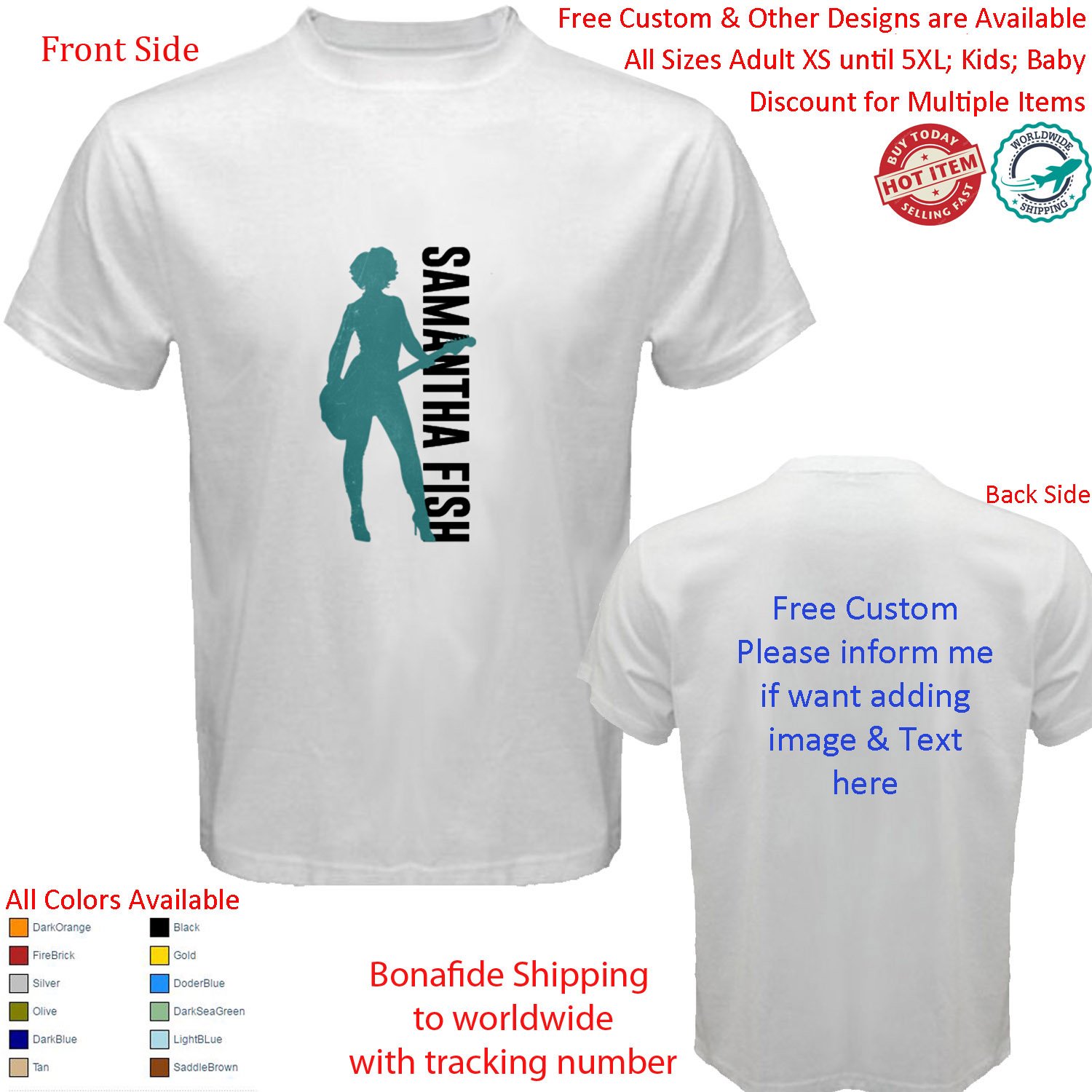 Samantha Fish Kill or Be Kind New albums Blues 4 Shirt Size adult XS-5XL Kids Toddler Infants