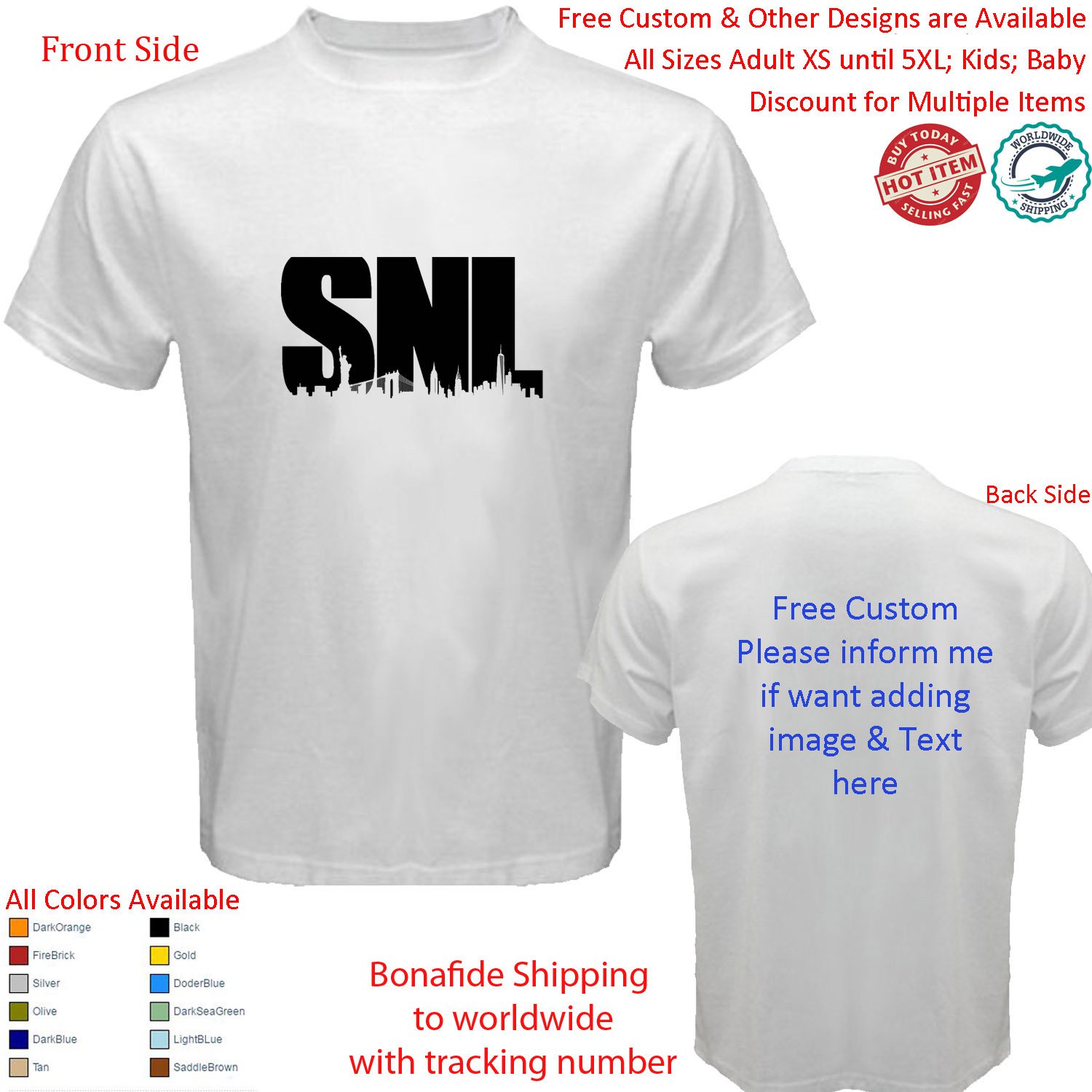 Saturday Night Live Variety Show October 11, 1975 NBC 4 Shirt Size adult XS-5XL Kids Toddler Infants