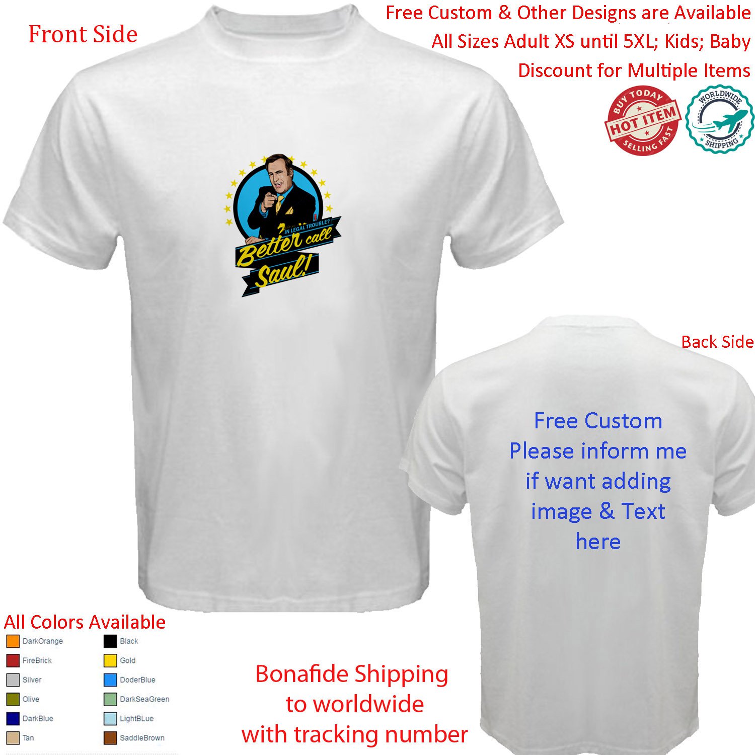 Better Call Saul American tv crime drama comedy 6 Shirt Size adult XS-5XL Kids Toddler Infants