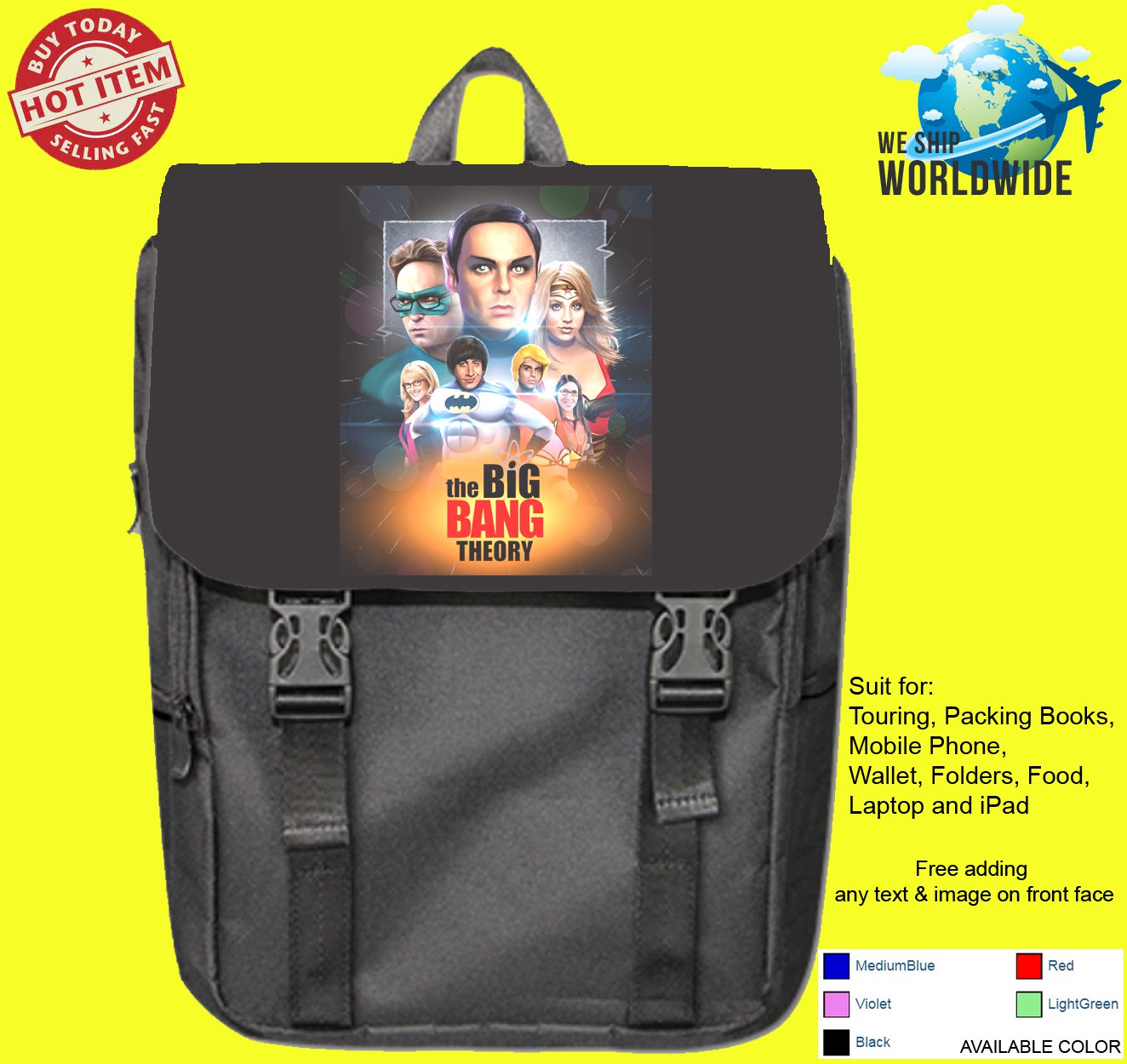 The Big Bang Theory USA tv sitcom CBS Backpack bags