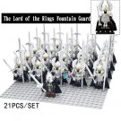 21pcs/set Gondor Soldiers Fountain Guard The Lord of the Rings Minifigures Block