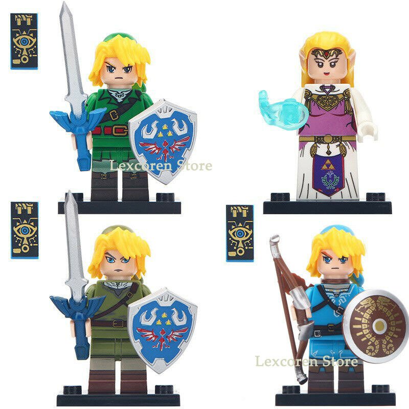 4Pcs Princess Zelda & Link The Legend Of Zelda Minifigures Toy Gift