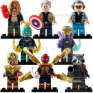 8pcs Avengers Endgame Thanos Fat Thor Pepper Spiderman Rocket Minifigures
