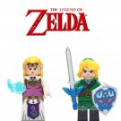 2pcs/set Link and Princess Zelda The Legend of Zelda Minifigures Gift Toy