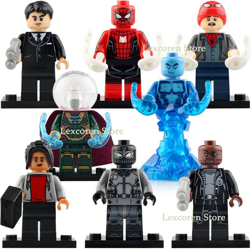 8pcs/set Spiderman Far From Home Happy Hogan MJ Mysterio Nick Minifigures