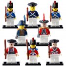 8pcs/set American Revolutionary War Chief Red coat Royal Navy Minifigures