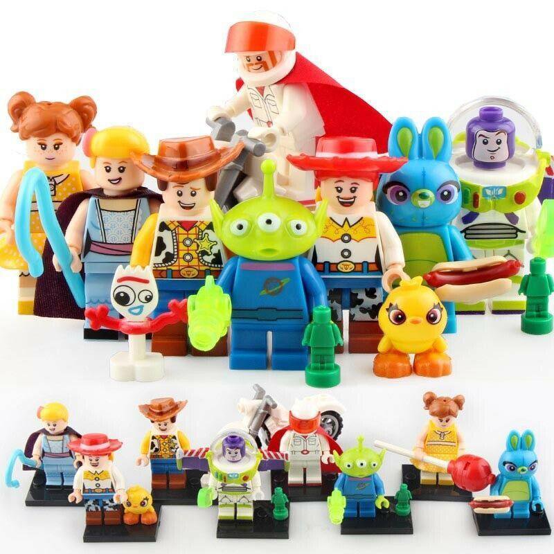 8pcs/set Toy Story 4 Minifigure Buzz Jessie Woody Bunny Bo Peep Duke Caboom