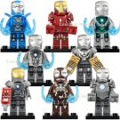 8pcs/set Collection Iron Man Armor MK24 MK25 MK29 MK34 MK35 Minifigures