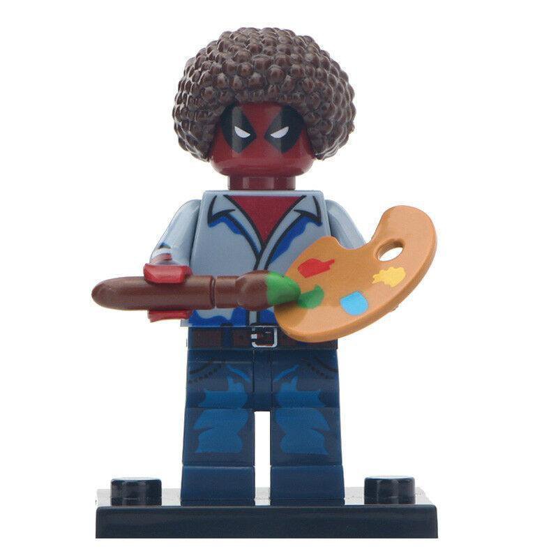 Bob Ross (Deadpool Version) American Painter Minifigures Toy Gift For Kids