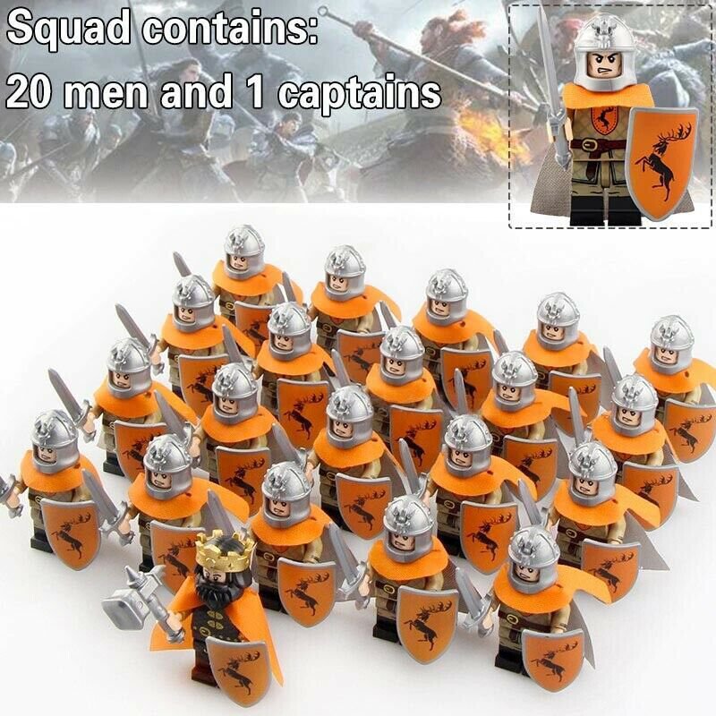21pcs/set Game of Thrones King Robert The House Baratheon army Minifigures