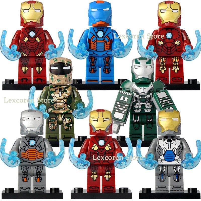 8pcs/set Marvel Collection Iron Man MK9 MK11 MK12 MK23 MK26 Minifigures