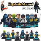 8pcs/set Captain Marvel Yon-Rogg Nick Fury Talos Skrull Korath Minifigures