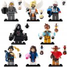 8pcs/set Overwatch Reaper Tracer Mercy Hanzo McCree Reinhardt Minifigures