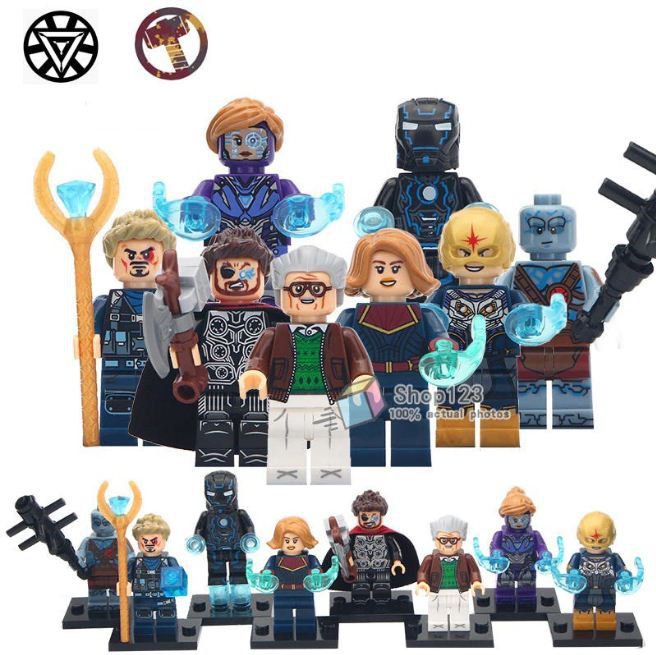 8pcs/set Avengers Endgame Captain Marvel Nova Iron Man Thor Korg Minifigure