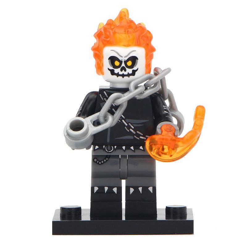 Johnny Blaze Ghost Rider Marvel Superhero Moc Minifigures Gift For Kids