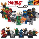 8pcs/set Ninjago Cartoon Lloyd Jay Zane Kai Cole Harumi Samurai X Minifigures