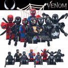 8pcs Marvel Superhero Venom Eddie Deadpool Captain America Spiderman Minifigures