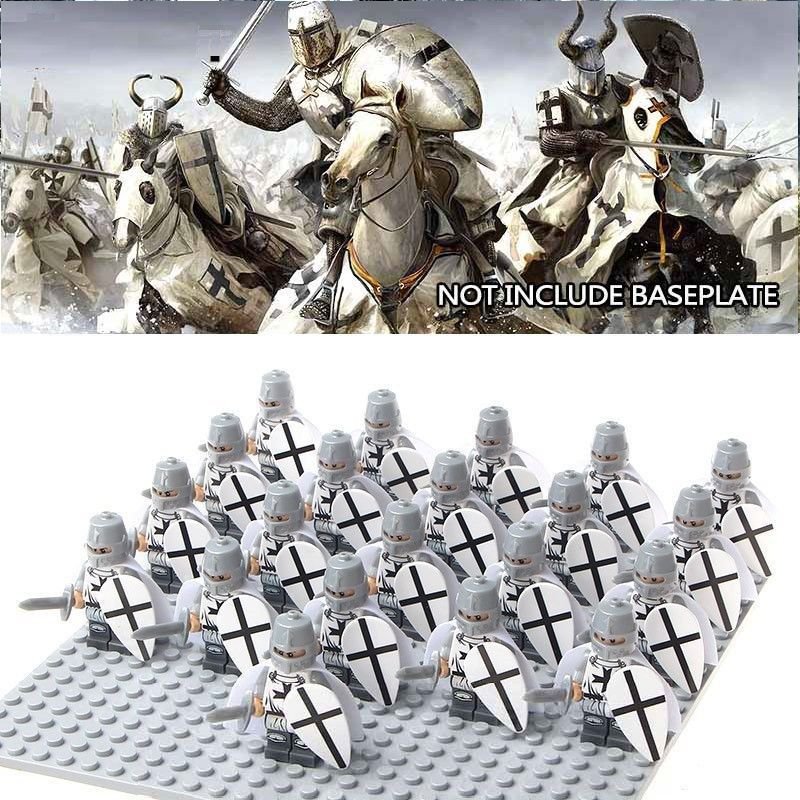 21pcs/set Medieval Knights Crusader Army Rome Commander Soldiers Minifigures Toy