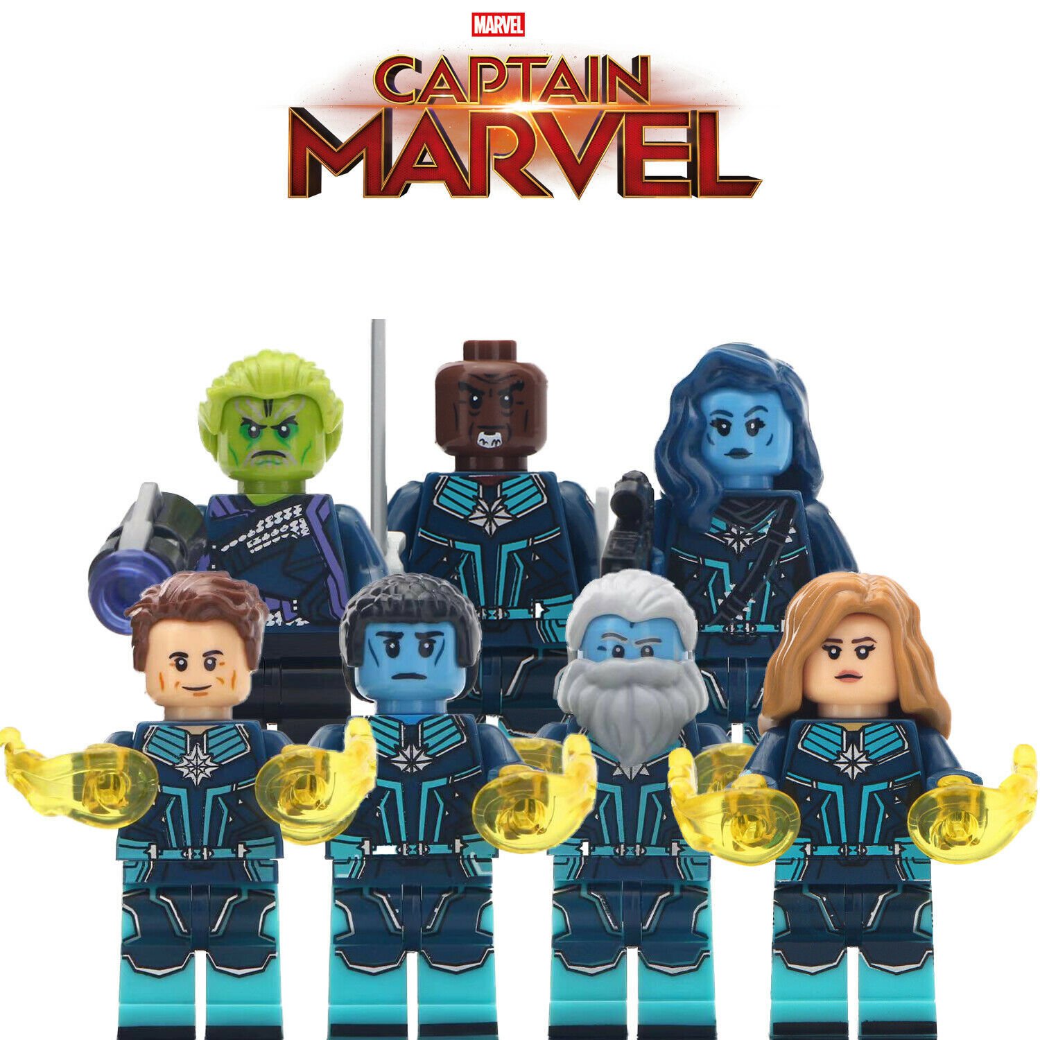 7pcs/set Captain Marvel Skrull Starforce team of Kree Empire Minifigures
