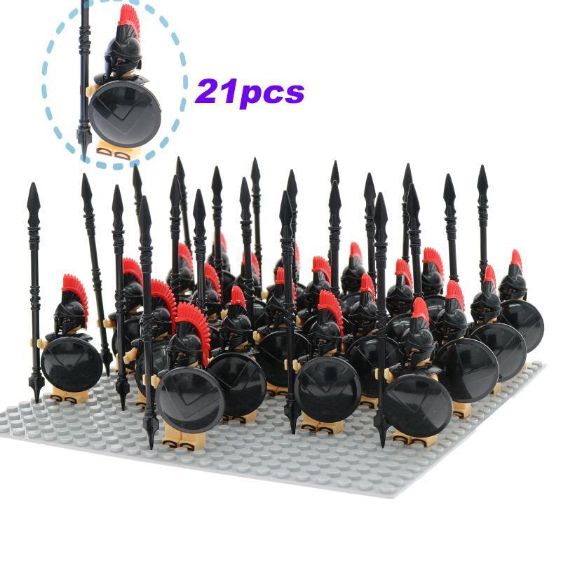 21pcs/set Medieval Greek Spartan Army Leonidas Battle of Thermopylae Toys
