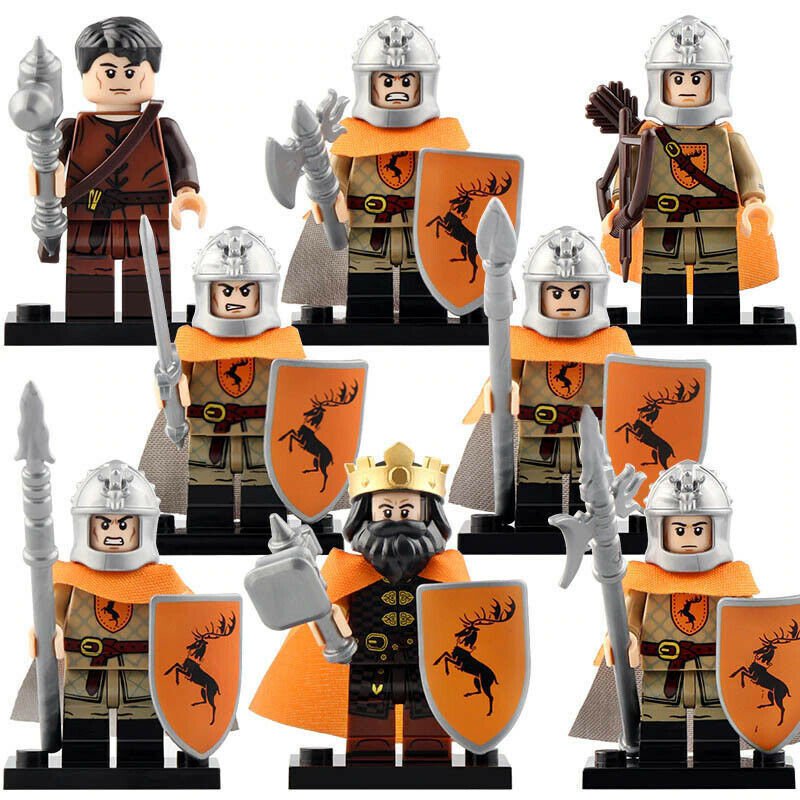 8pcs/set Game of Thrones House Baratheon King Robert Gendry Minifigures New