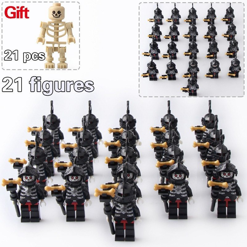 21pcs/set Game of Thrones Army of The Death Skeleton Military Minifigures Block