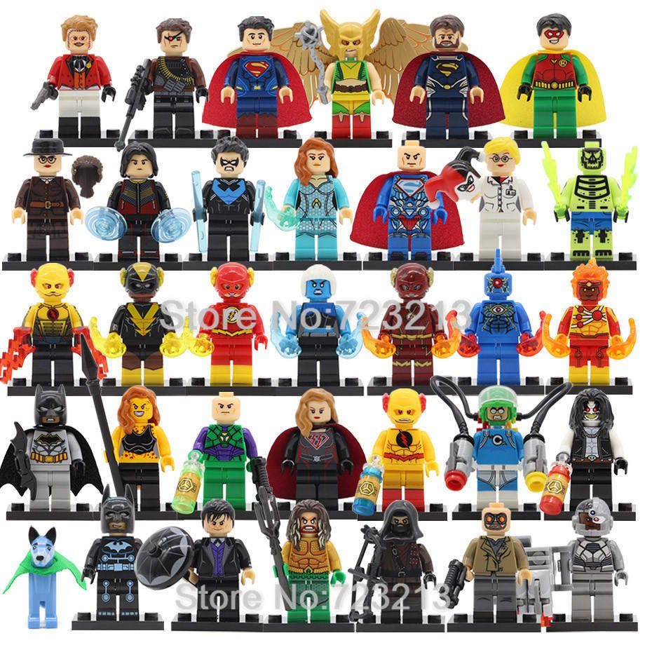 34pcs SuperHero DC Aquaman Mera Batman Superman Jor-El Reverse-Flash Minifigures