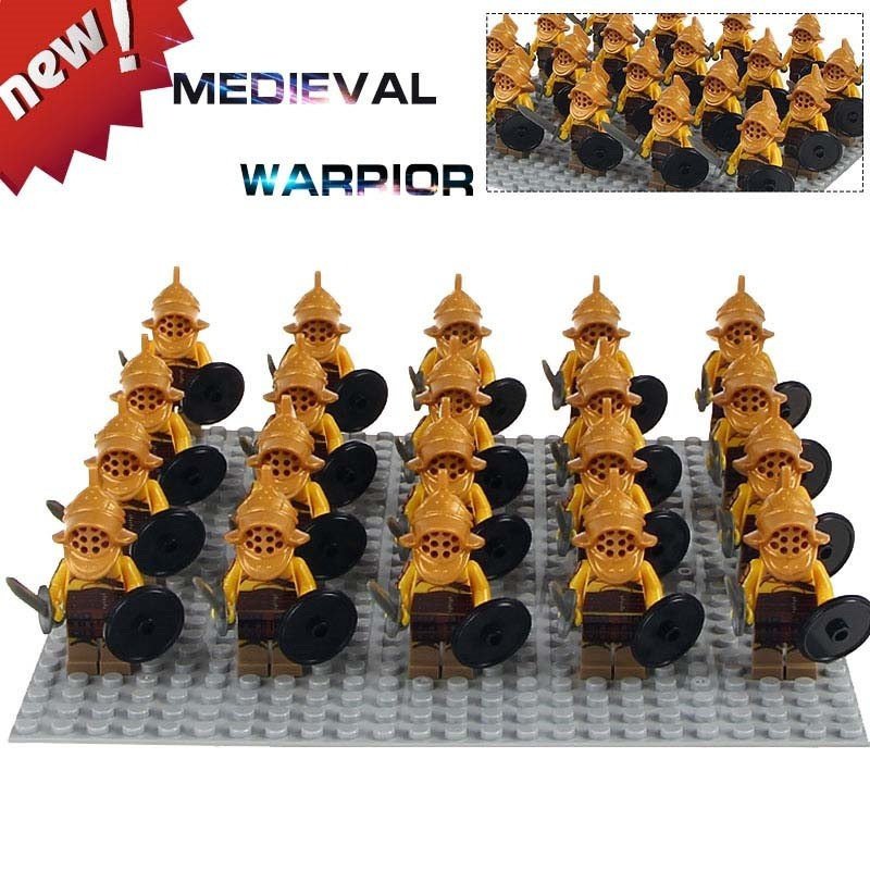 21pcs/set Rome Gladiator Spartacus Crixus Gannicus Medieval Knights Minifigures
