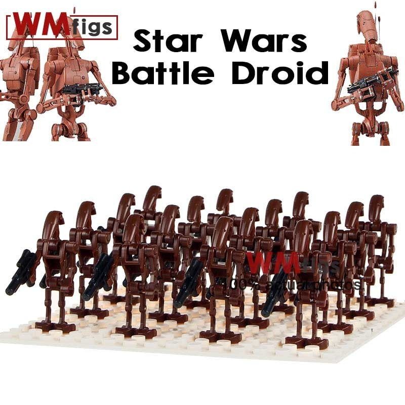16pcs/set Star Wars The Clone Wars Battle Droid Combat Robot Army Minifigures