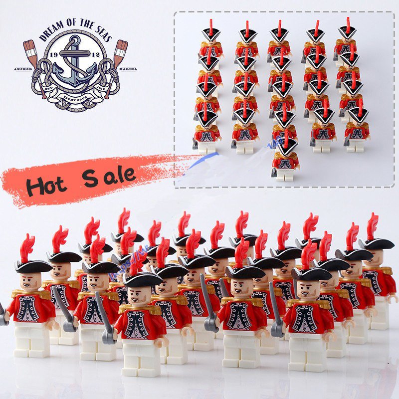 21pcs/set The British Royal Guard Army American Revolutionary War Minifigures