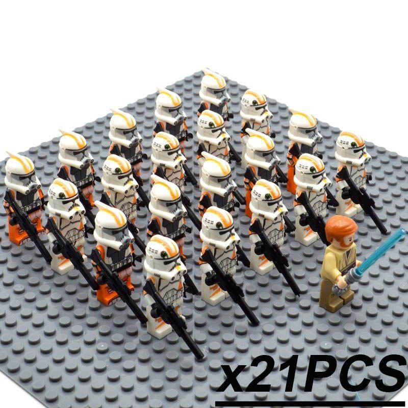 21pcs Star Wars The Clone Wars Minifigures Obi-Wan Leader 212th Attack Battalion