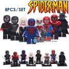 8pcs/set Spider-Man Into the Spider-Verse Movie Spider-Woman Noir Minifigures