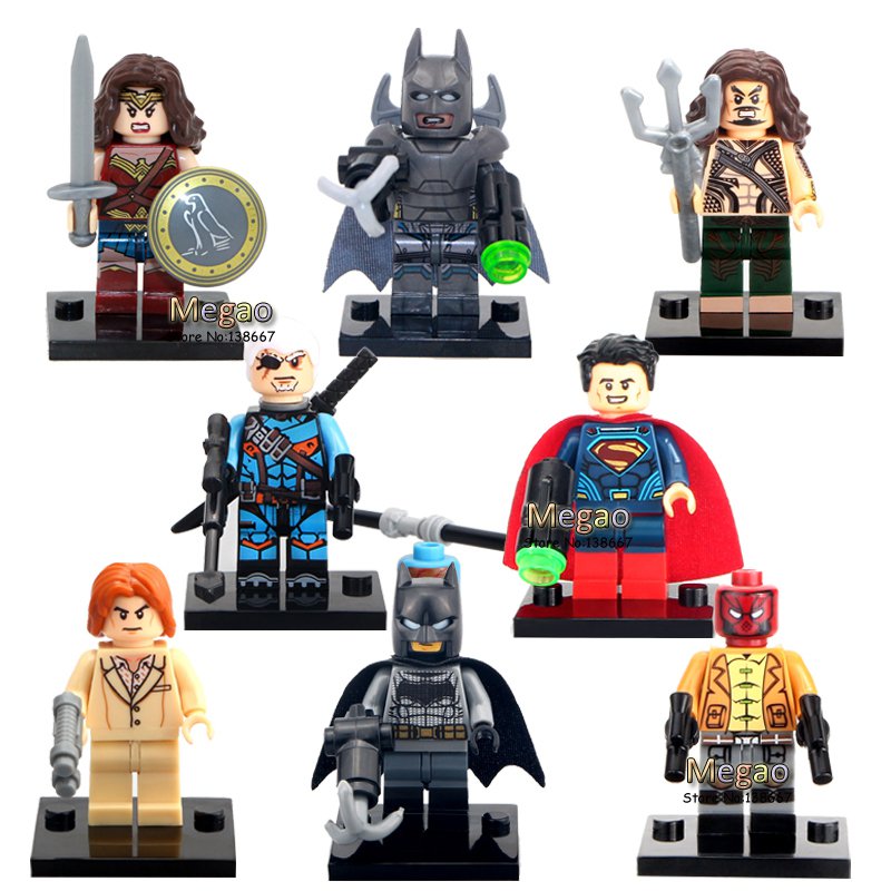 8pcs/set DC Justice League Batman Deathstroke Red hood Lex Luther Minifigures