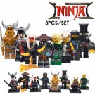 8pcs/set Game Ninjago Minifigures Block Chew Toy Wu Lloyd Iron Baron Harumi Nya