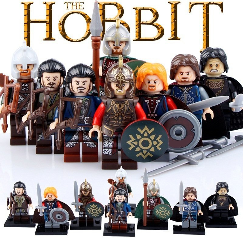 8pcs The Hobbit Lord of the Rings Minifigures Boromir Aragorn Eomer Bard Bowman