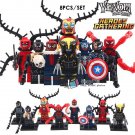 8pcs/set Marvel Symbiote Venom Deadpool Wolverine Iron Man Spiderman Minifigures